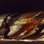 RURART Hiver 2018, Amélie Lemay-Choquette, projection peinture sur verre et danse, photo Maryline BlaisLR